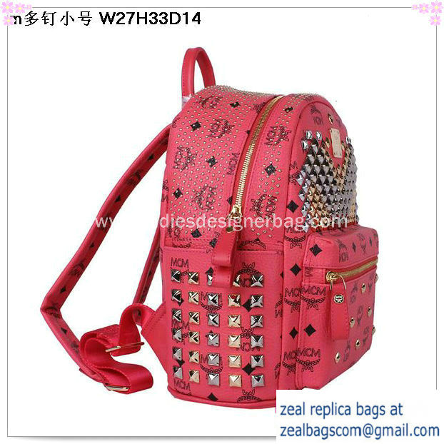 High Quality Replica MCM Small Stark Front Studs Backpack MC4237S Red - Click Image to Close